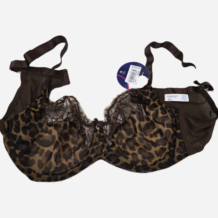 سوتین طرح پلنگی دانتل مونلایت ترکیه کد 2224 (فنردار)